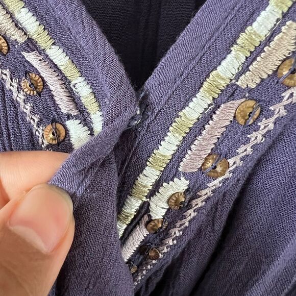 Free People Boho Stitch Up Your Heart Blouse - Picture 9 of 11